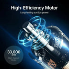 Powerful Cordless Handheld Vacuum / With LED Light and Fast-Charging Function / Portable Vacuum for Wet & Dry / Lightweight and Quiet