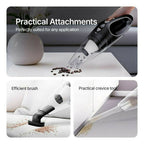 Powerful Cordless Handheld Vacuum / With LED Light and Fast-Charging Function / Portable Vacuum for Wet & Dry / Lightweight and Quiet