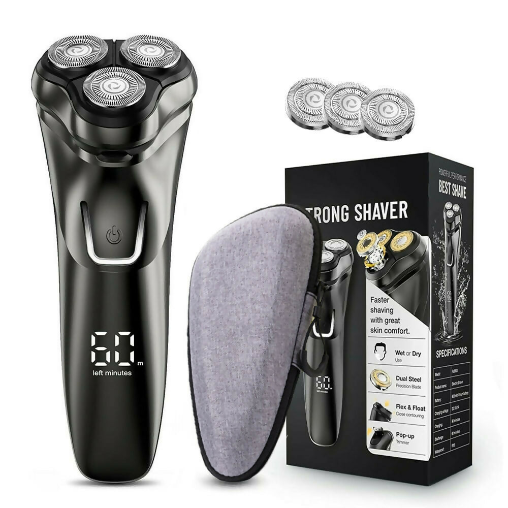 Electric Razor 2.0 Pro – Precision Men’s Shaver with 4D Blades, Waterproof Wet/Dry Use, Pop-Up Trimmer, LED Display & 60-Min Battery