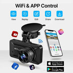 4K Dash Cam – Ultra HD recording with front/rear cameras, night vision, and 24/7 monitoring