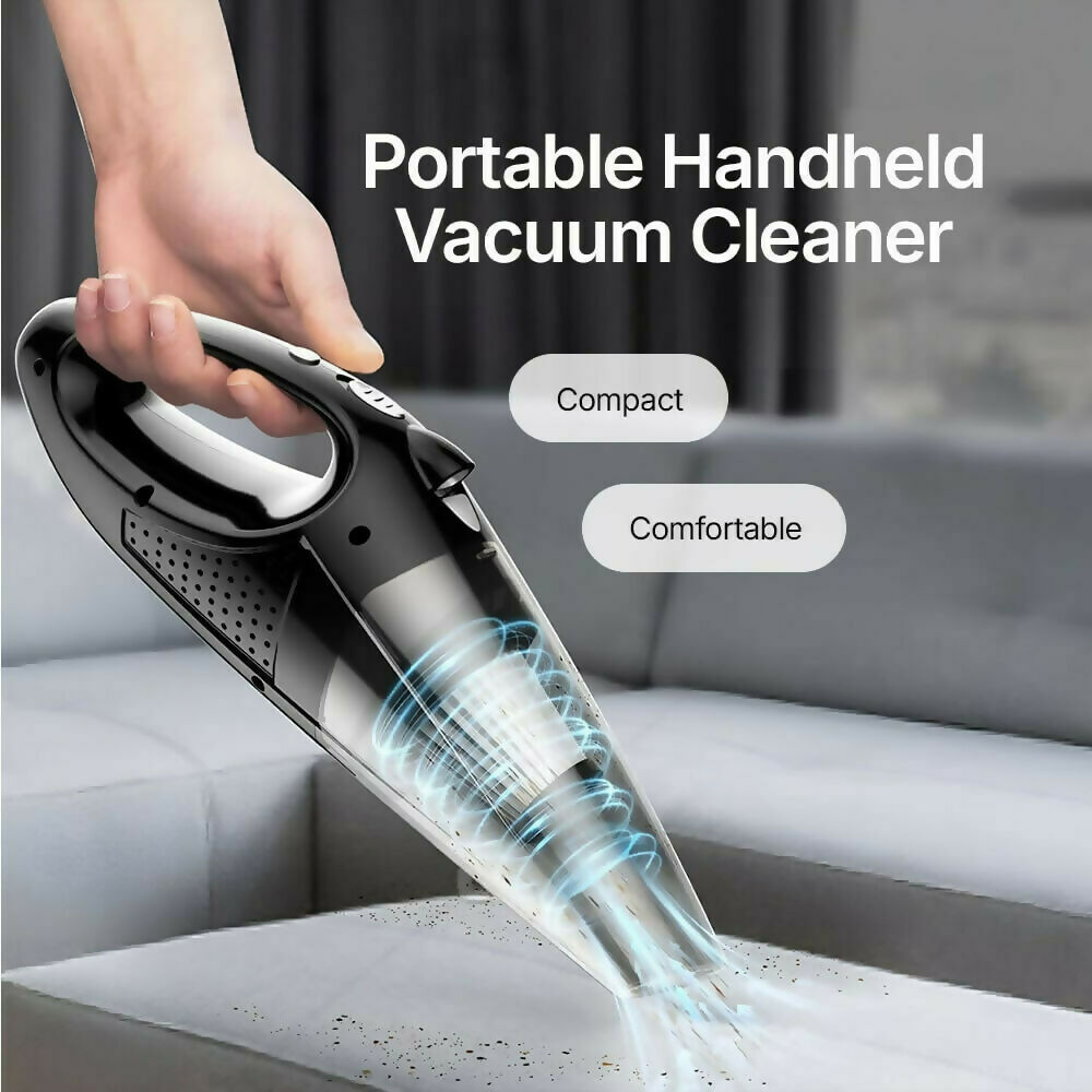 Powerful Cordless Handheld Vacuum / With LED Light and Fast-Charging Function / Portable Vacuum for Wet & Dry / Lightweight and Quiet
